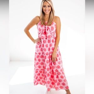 NWOT J. Marie Elsie Bow Midi Dress Large